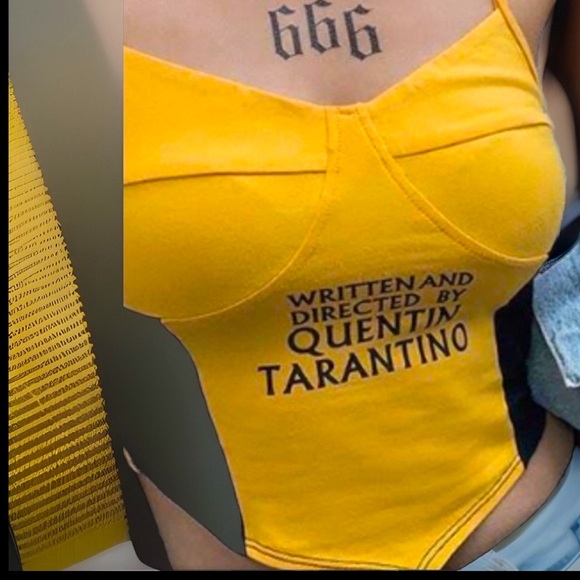 WRITTEN & DIRECTED BY QUENTIN TARANTINO Spaghetti Straps Tank Cami Top - Picture 2 of 11